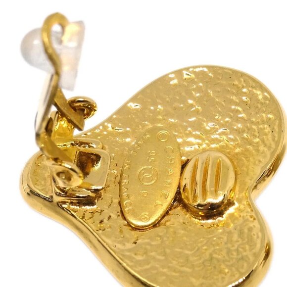 Chanel Gold Heart Earrings Clip-On 95P 194986 - Picture 4 of 4